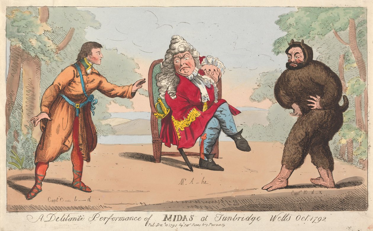 Eine Delitanti-Aufführung von Midas in Turnbridge Wells, Oktober 1792 作： アイザック・クルシャンク