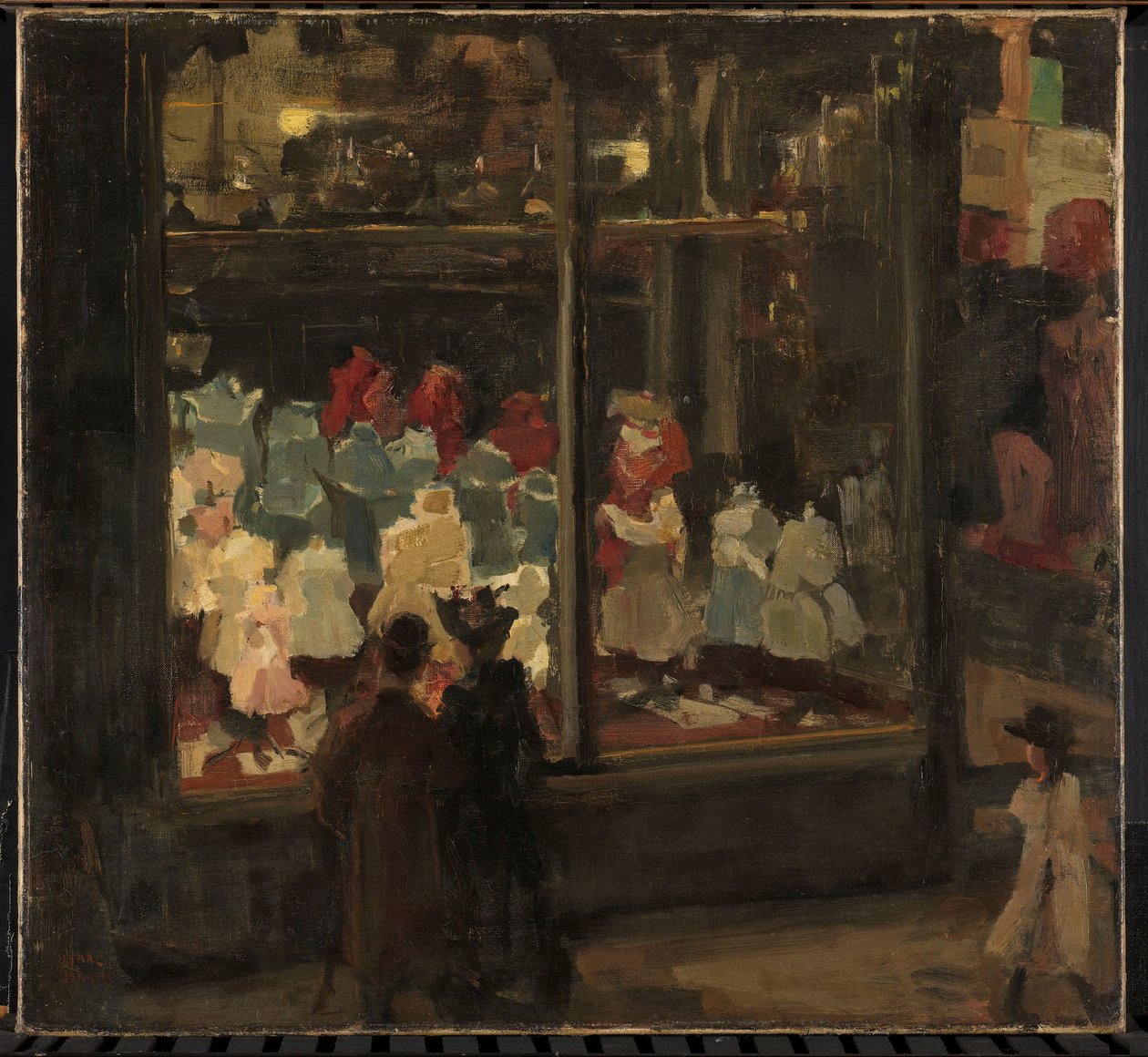 ショーウィンドウ ファッション倉庫 Bahlmann & Co, Nieuwendijk 202, Amsterdam, at night 作： アイザックイスラエル