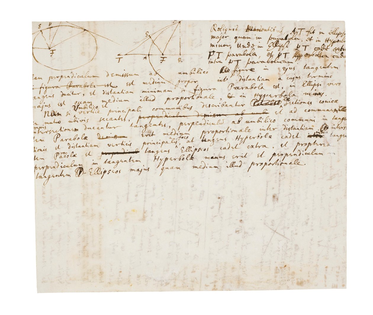 Principia Mathematica の 2 ページの改訂版 作： アイザック・ニュートン