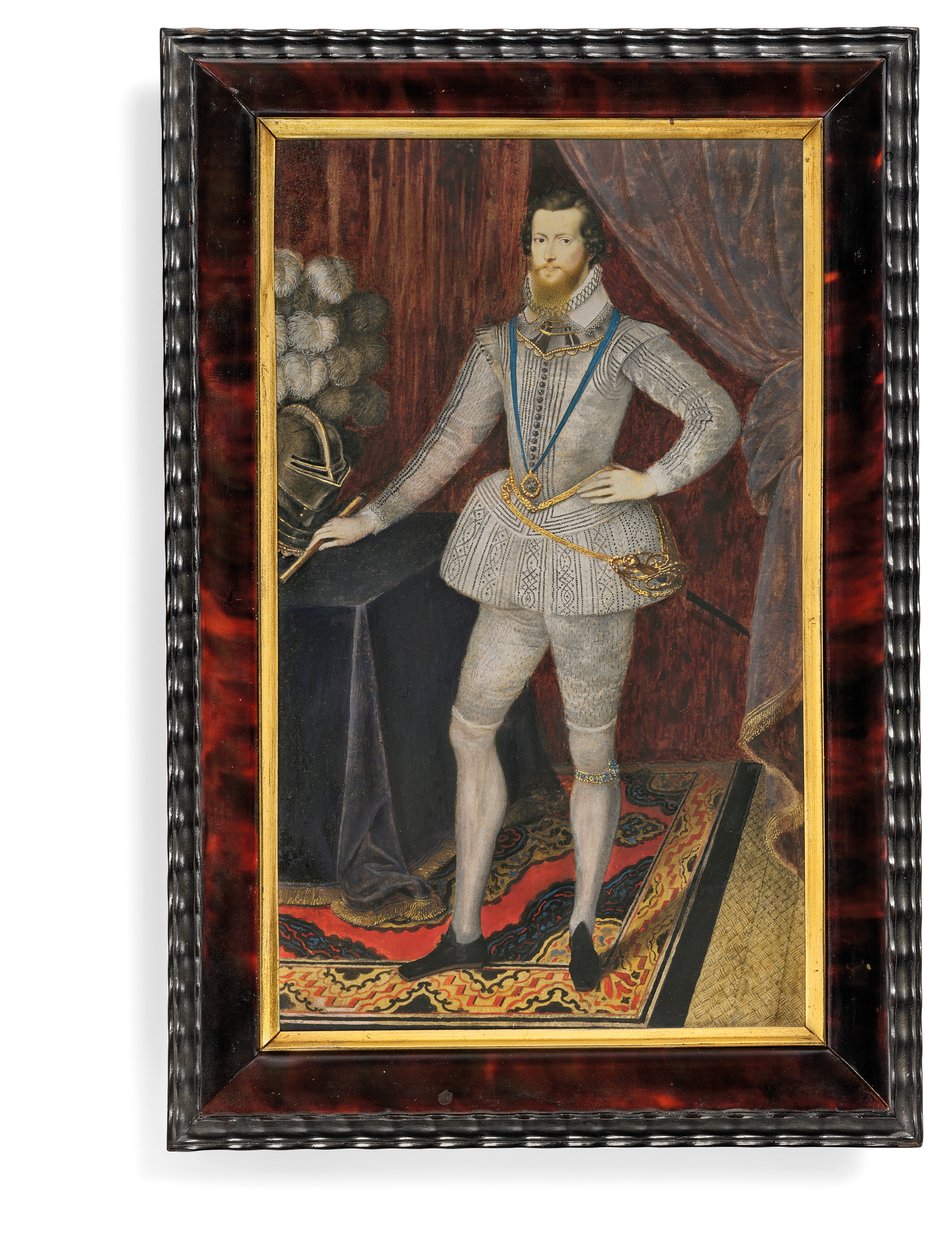 ロバート・デヴァルー、第2エセックス伯爵（べっ甲フレームとゴールドマウントのベラム） 作： アイザック・オリバー