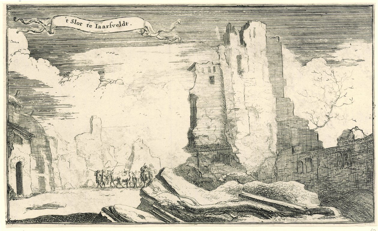 1672 年にフランス軍によって破壊された Jaarsveld の水門 