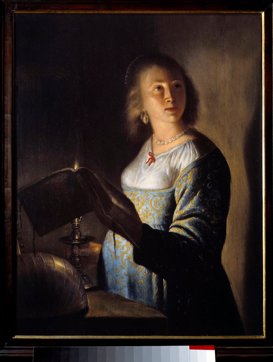ロウソクを持つ少女」 イザック・ド・ジュードルヴィル（1613-1684）の絵画 17世紀 リール、ボザール美術館。 作： アイザック・デ・ジュダービル