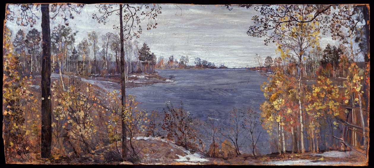 晩秋（晩秋）。 Isaak Izrailevich Brodsky (Brodsky) (1884-1939) による絵画、キャンバスに油彩 作： アイザック・イスラエルビッチ・ブロツキー