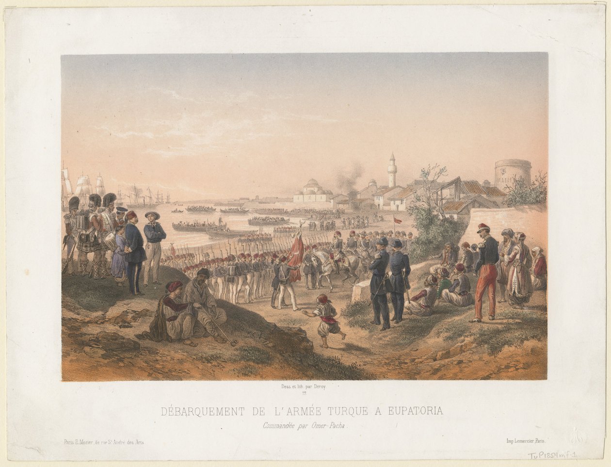 1855年、オメル・パシャの指揮下でエフパトリアに上陸したトルコ軍 作： Isidore Laurent Deroy