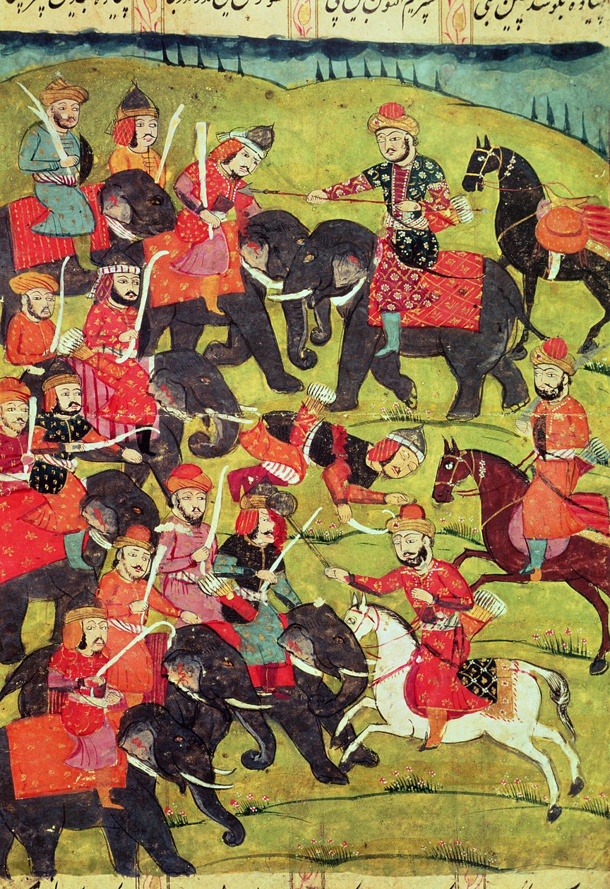Abu&39;l-Qasim Manur Firdawsi（c.934-c.1020）による &39;Shahnama&39;（Book of Kings）の戦闘シーン 作： イスラム学校