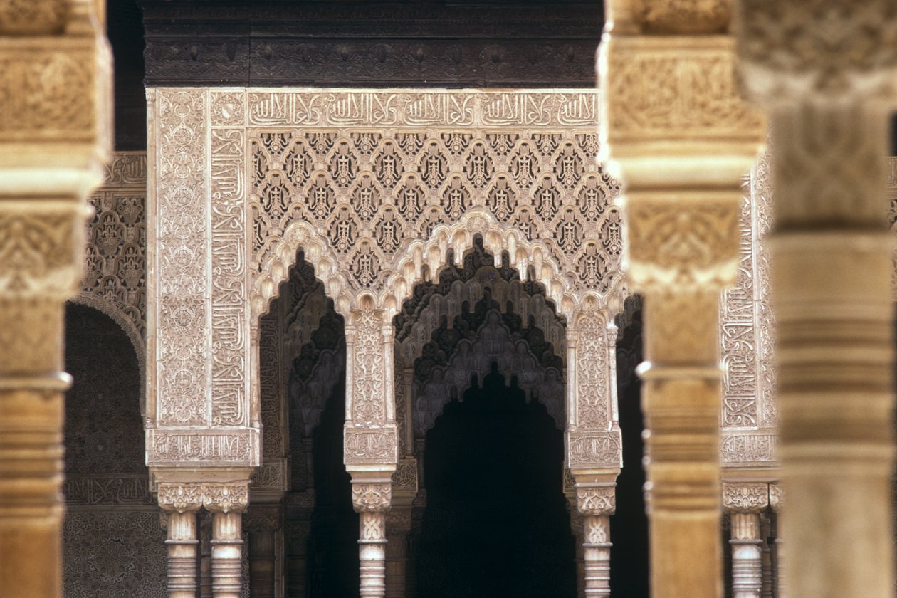 獅子の中庭のアーチの詳細（写真 作： イスラム学校