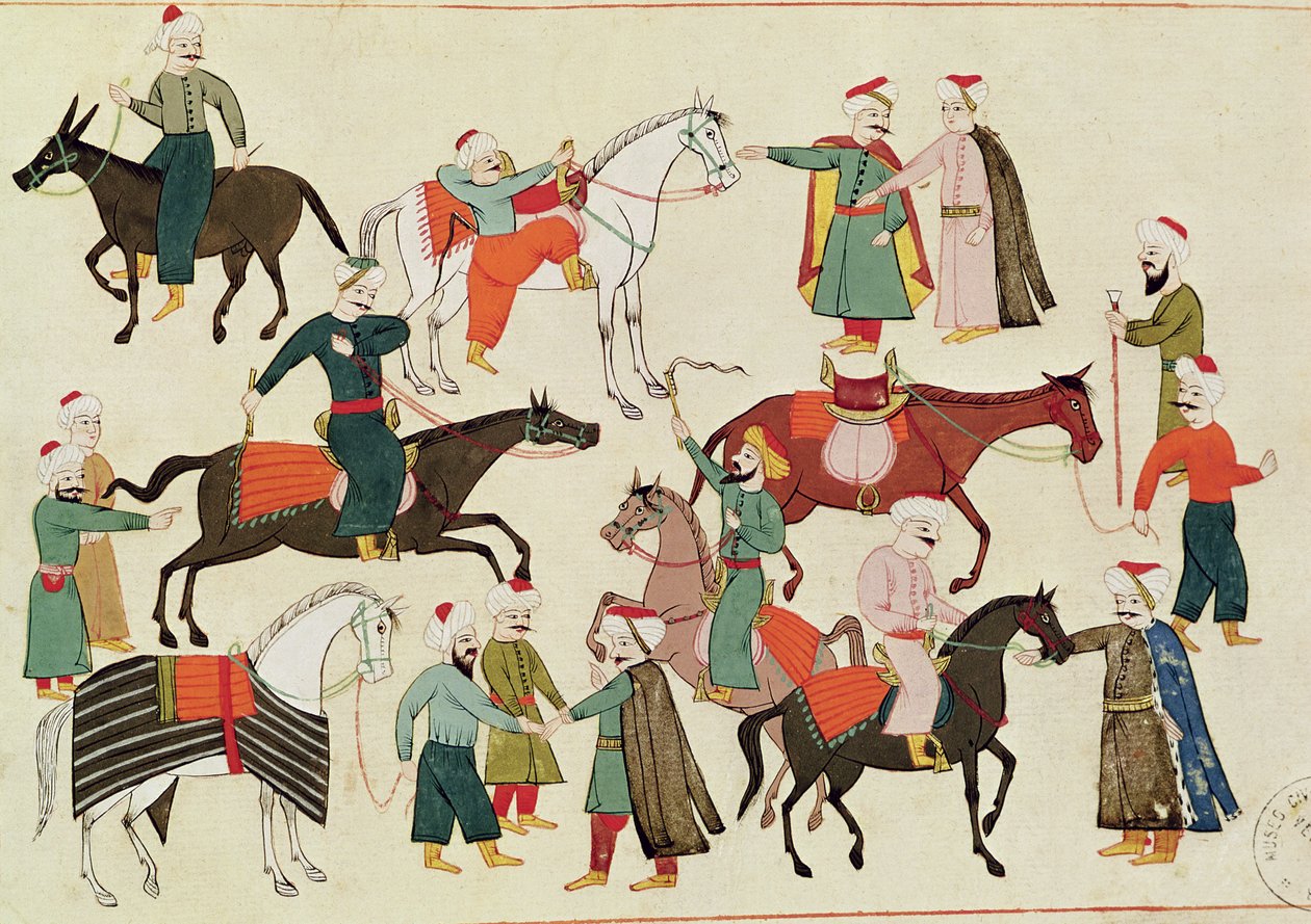 Ms 1671 A Horse Market、c.1580 作： イスラム学校
