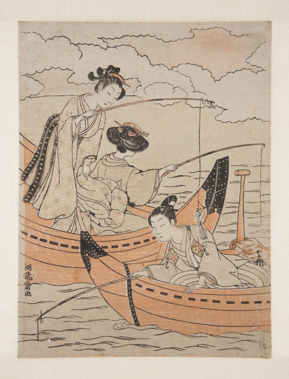 恋の舟」（カラー木版画 作： Is田流彩