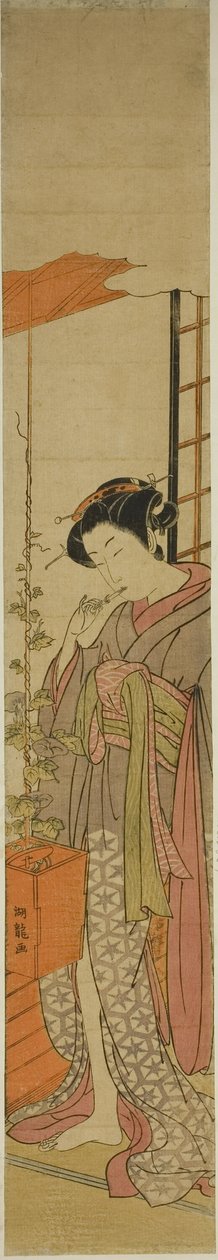 Courtesan Admiring Morning Glories while Cleaning Her Teeth   1295052   ja       japanese Successfully Translated  Original: Gezicht op het Berliner Stadtschloss te Berlijn The palace of the king of Prussia at Berlin (title on object) Translat: Gezicht op  作： Is田流彩