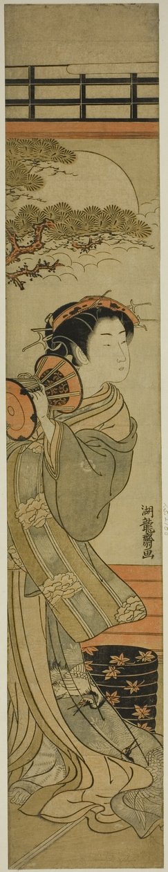 太鼓をたたく花魁 作： Is田流彩