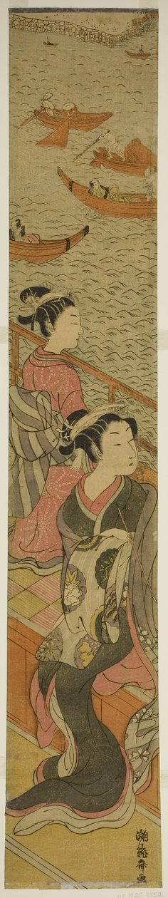川を見下ろすバルコニーでの娼婦と付き添い 作： Is田流彩