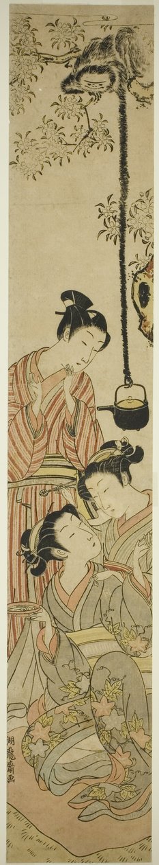 テナガザルが花見の酒壷をひったくる 作： Is田流彩