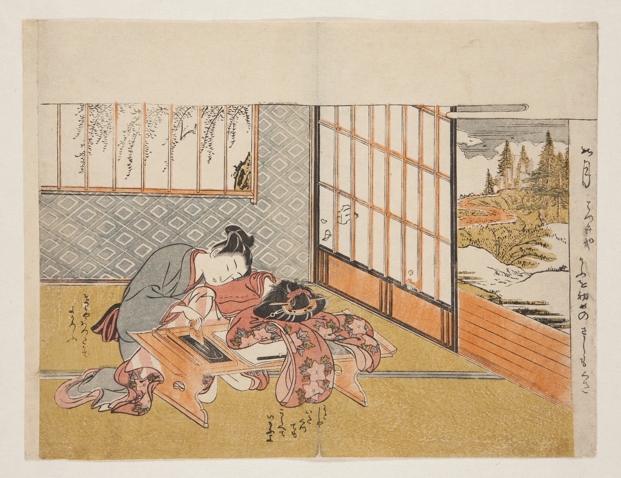 風流十二月の栄華」（カラー木版画 作： Is田流彩