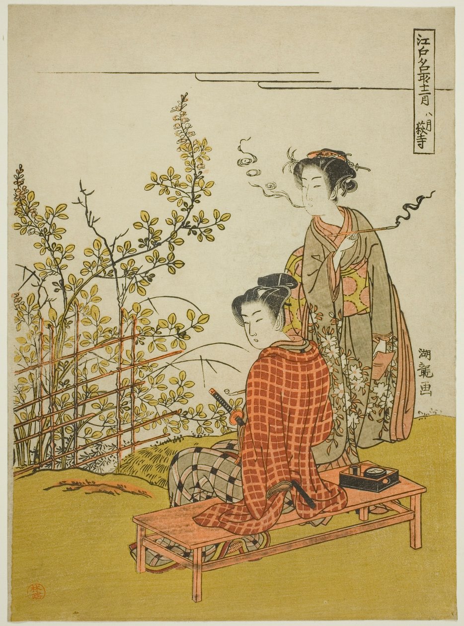 The Eighth Month at Hagi Temple (Hachigatsu Hagidera), from the series "Famous Places in Edo in the Twelve Months (Edo meisho junigatsu)" 作： Is田流彩
