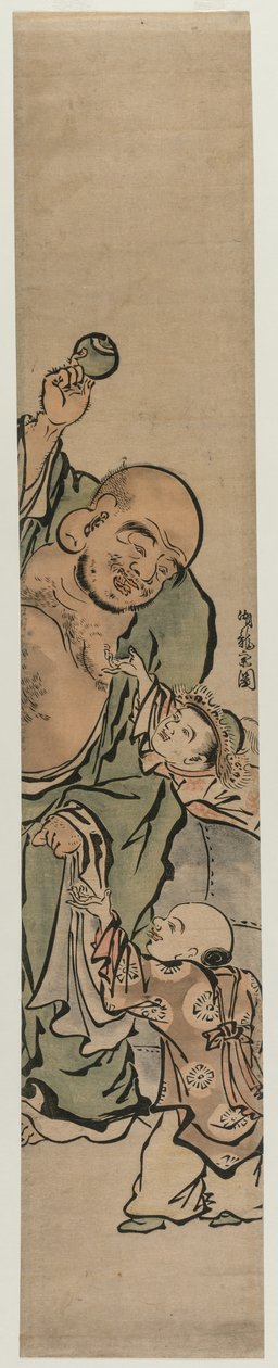 布袋に宝石をねだる二人の子供 作： Is田流彩