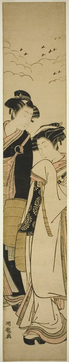 托鉢僧に扮した若い夫婦（源八と小紫？） 作： Is田流彩