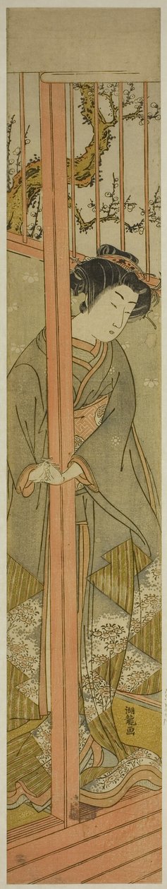パーラーから外を見る若い女性 作： Is田流彩