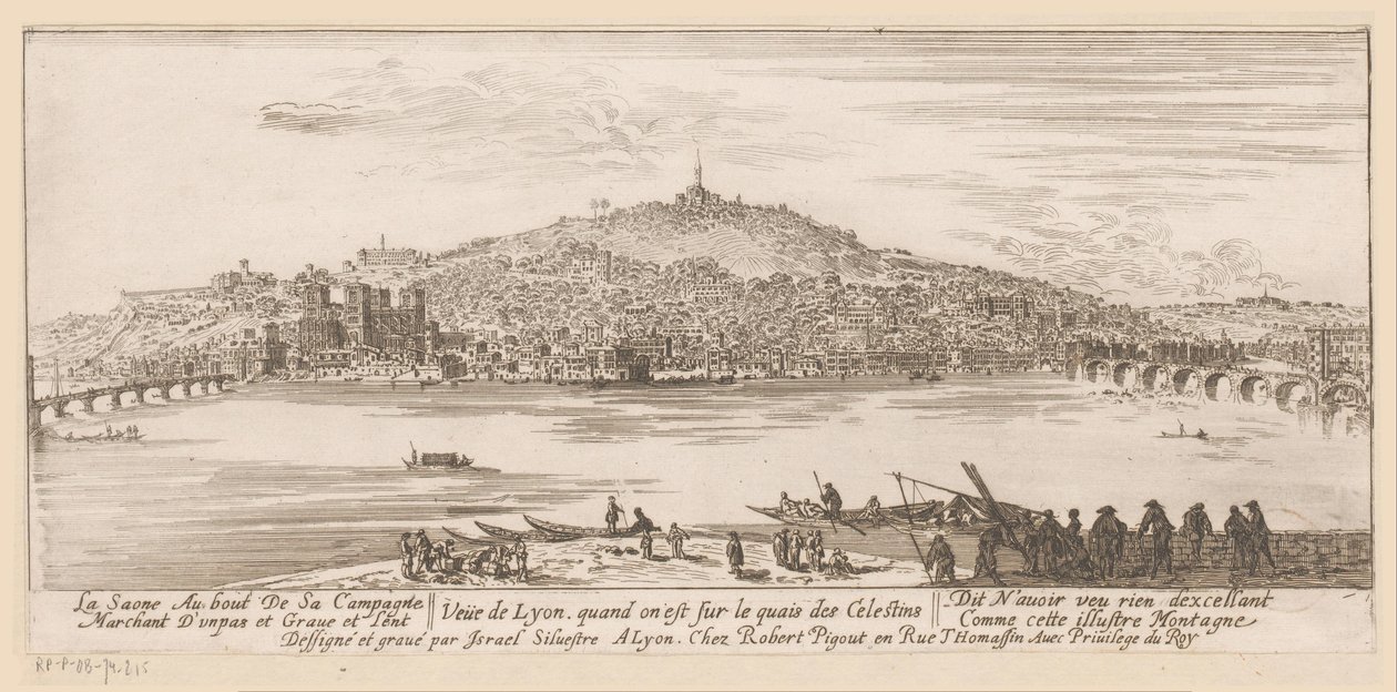 セレスティーヌ修道院の銀行からのリヨンの眺め Veue de Lyon quand on est sur les quais des Celestins (オブジェクトのタイトル) 作： イスラエル・シルベストル