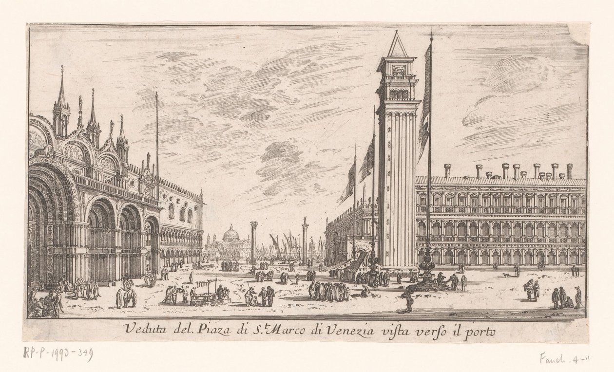 ヴェネツィアのサン マルコ広場の眺め Veduta del Piazza di St. Marco di Venezia vista verso il porto (オブジェクトのタイトル) ローマとヴェネツィアの眺め (シリーズ タイトル) Vues de Rome et de Venise (シリーズタイトル) 作： イスラエル・シルベストル