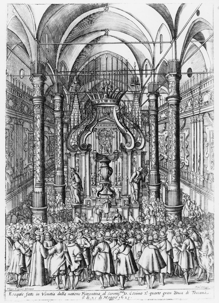 Cosimo II de&39;Mediciの葬儀、トスカーナ大公、1621 作： イタリア語学校