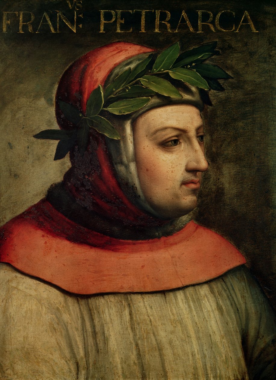 Francesco Petrarca（1304-74）という名前のペトラルカの肖像 作： イタリア語学校