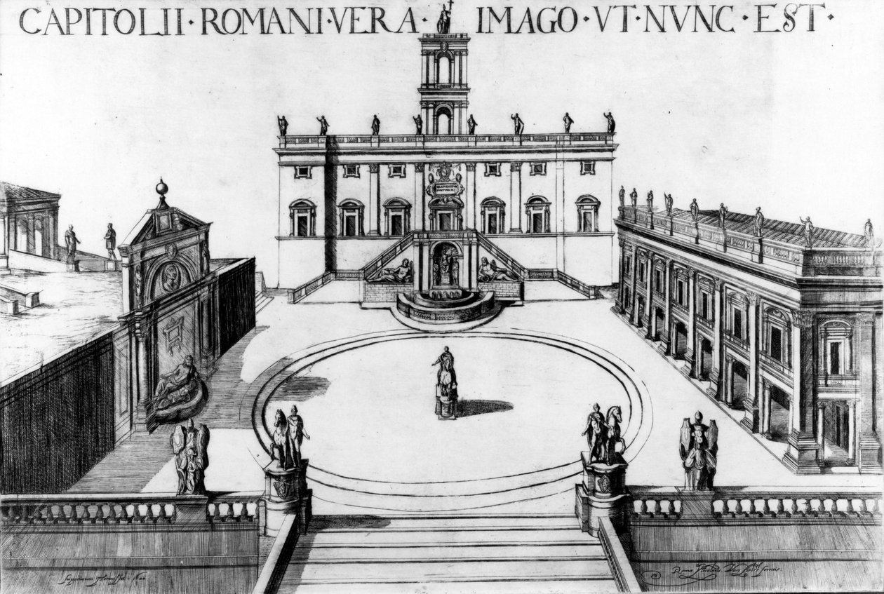ローマのカピトリーノの眺め、1600 作： イタリア語学校