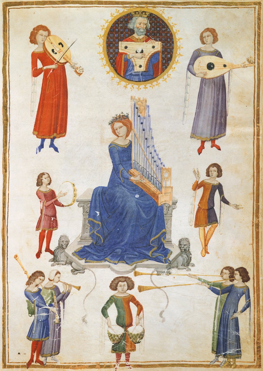 音楽のアレゴリー、手稿V A folio 27 from The Music Institute by Severin Boezio 作： イタリア語学校