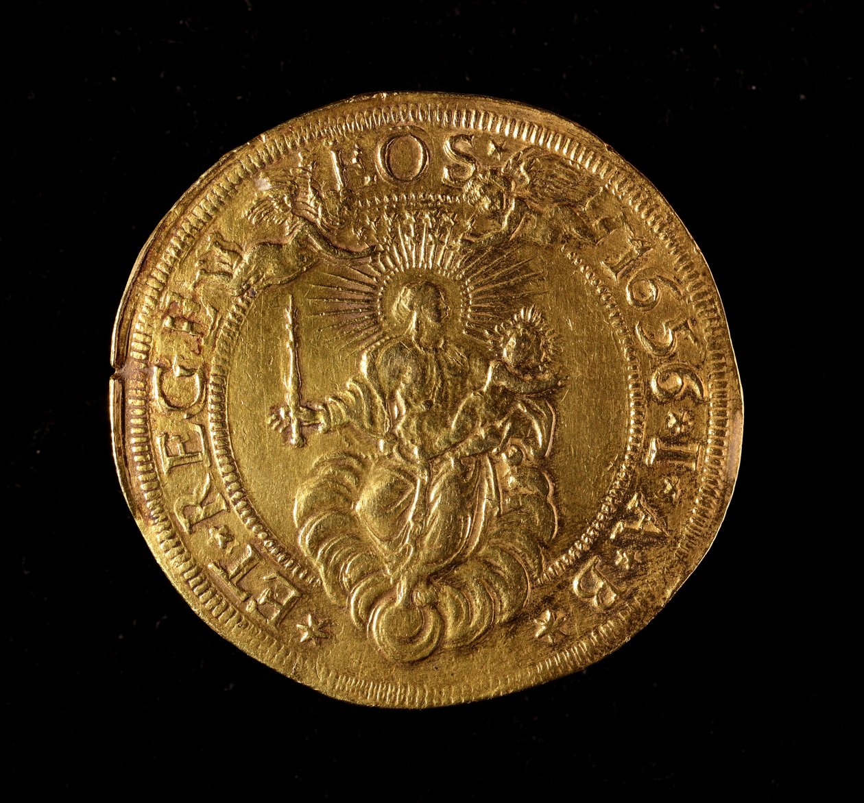 ジュネーヴ共和国の通貨：12.5金のドッピー・コイン。直径61mm。1656.裏面。ゲネス共和国新旧対照表（Inv.6453) 作： イタリア語学校