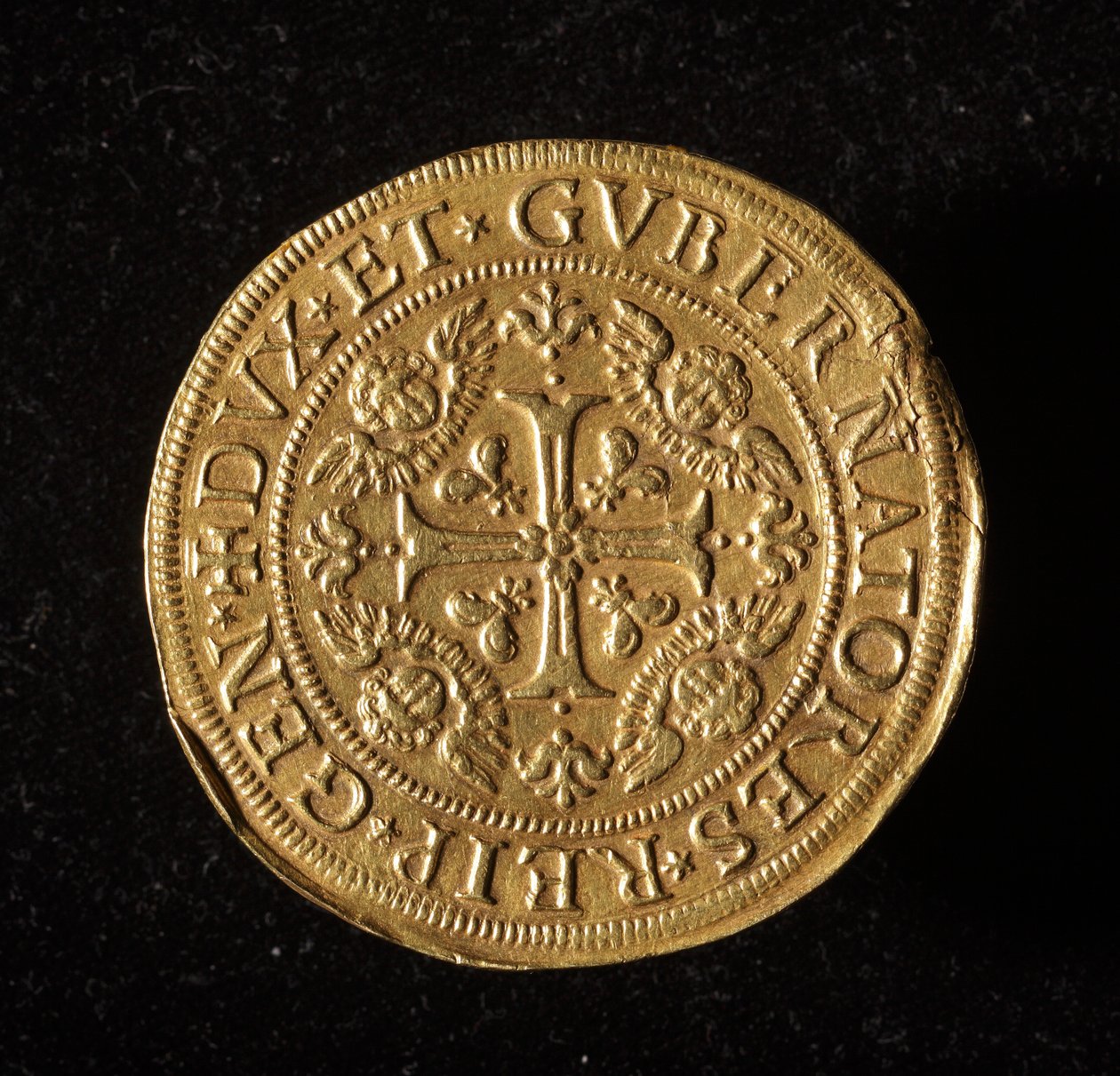 ジュネーヴ共和国の通貨：12.5金のドッピー・コイン。直径61mm。1656.正面。ゲネス共和国新世紀美術館(Inv.6453) 作： イタリア語学校