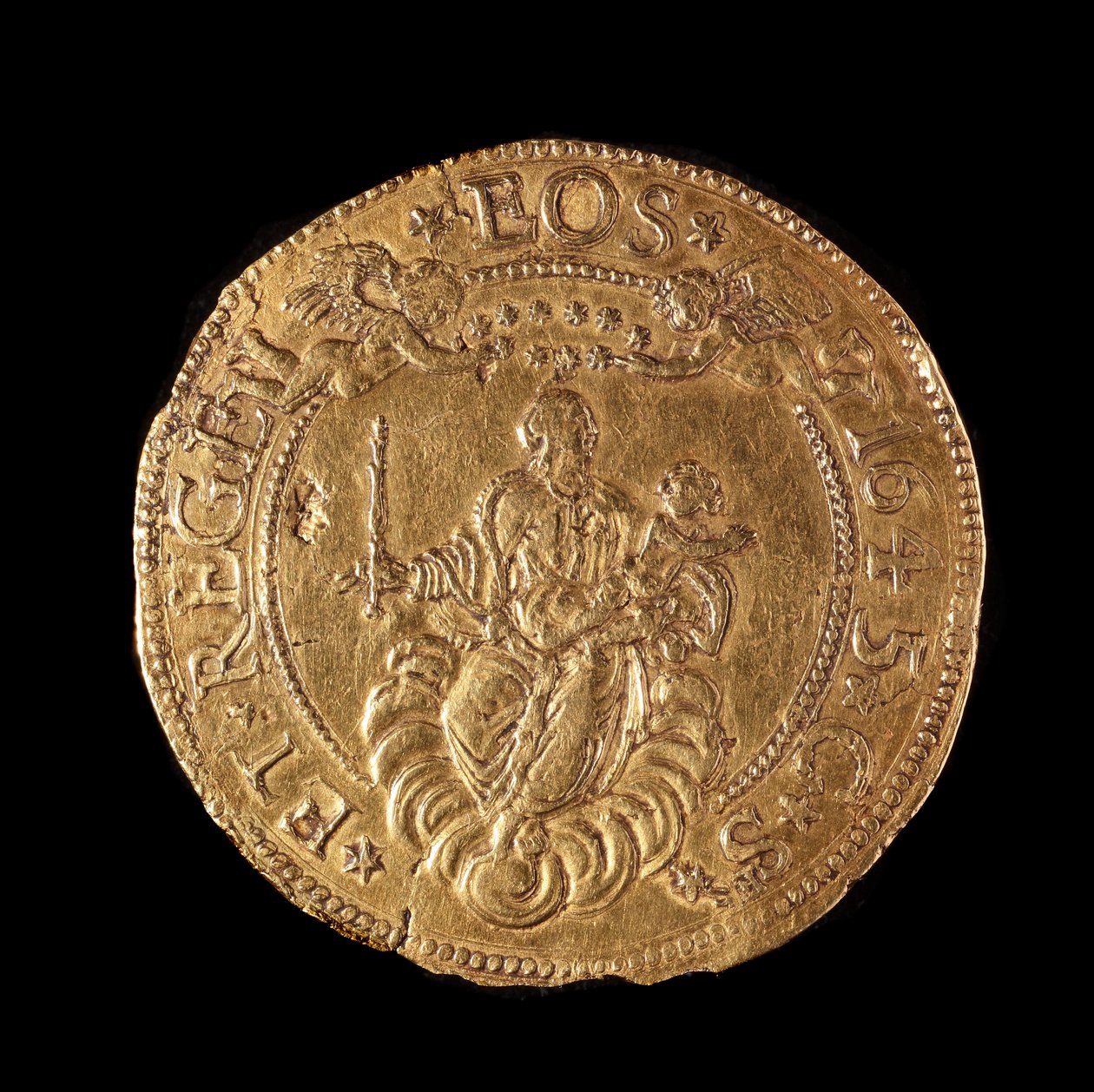 遺伝子共和国の通貨：20ダブルゴールド。直径58mm。 1645.戻る。ストラーダヌオーヴァの遺伝子博物館 作： イタリア語学校