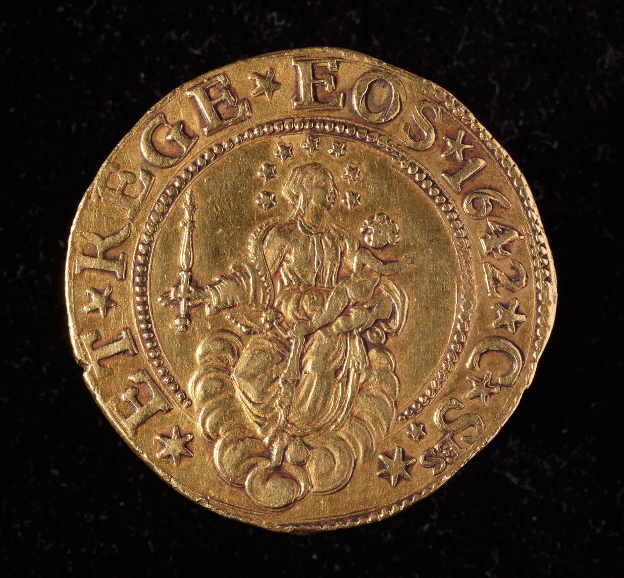 遺伝子共和国の通貨：5つの金のドッピーコイン。ディアム。 41mm。 1642.戻る。遺伝子Museidi Strada Nuova 作： イタリア語学校