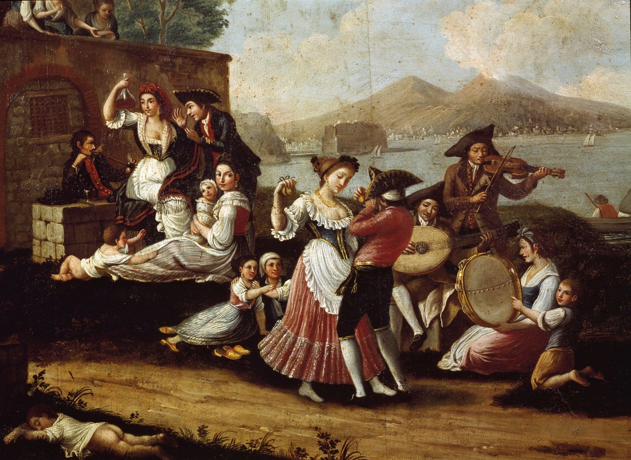 ナポリのダンスシーンと大衆パーティー タランテラ（タランテラ