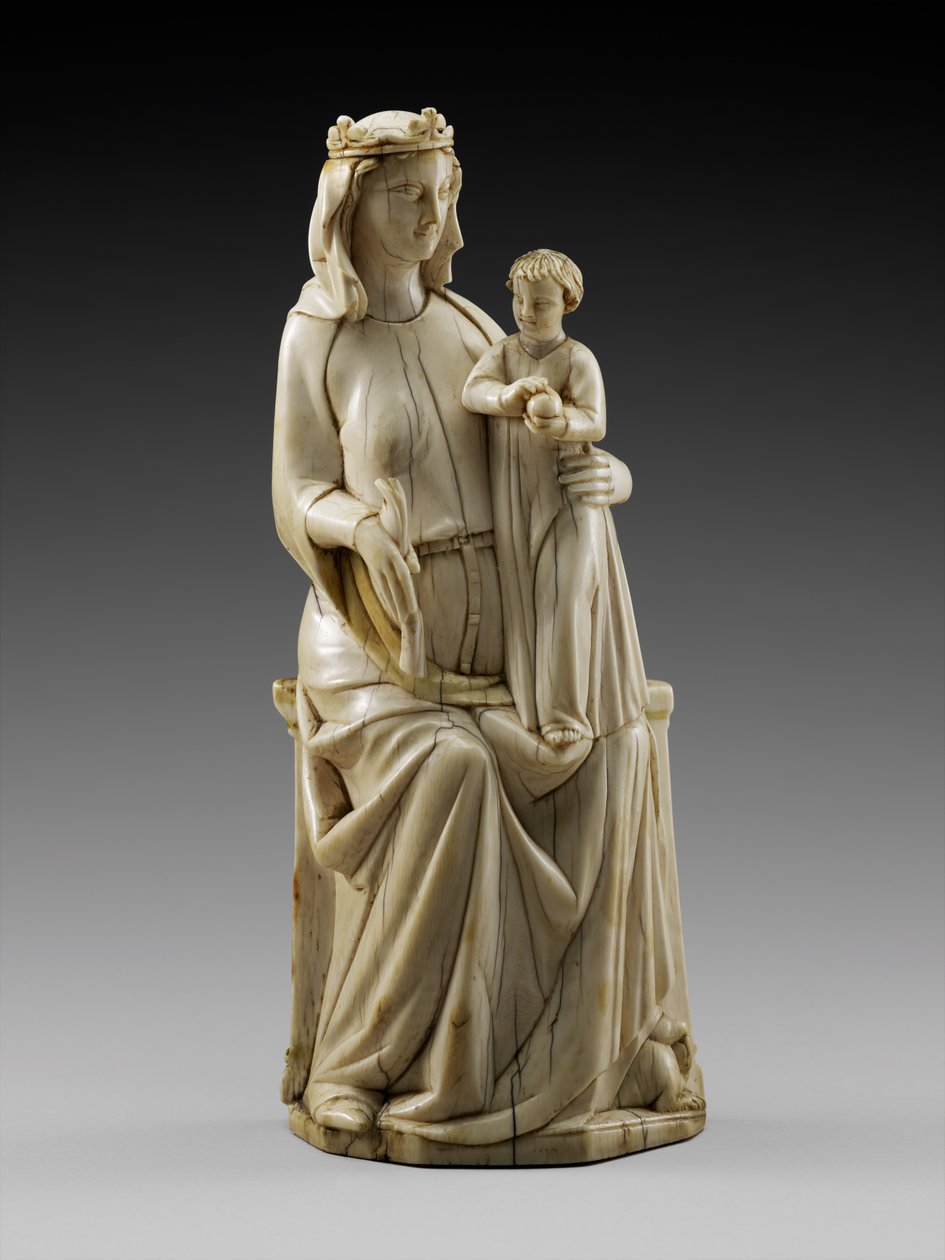 即位したマドンナとチャイルド、c.1350-1375（多色の痕跡のある象牙） 作： イタリア語学校