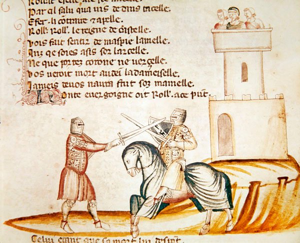 騎馬兵と徒歩で戦う兵士、Codex Entree dEspagne 作： イタリア語学校