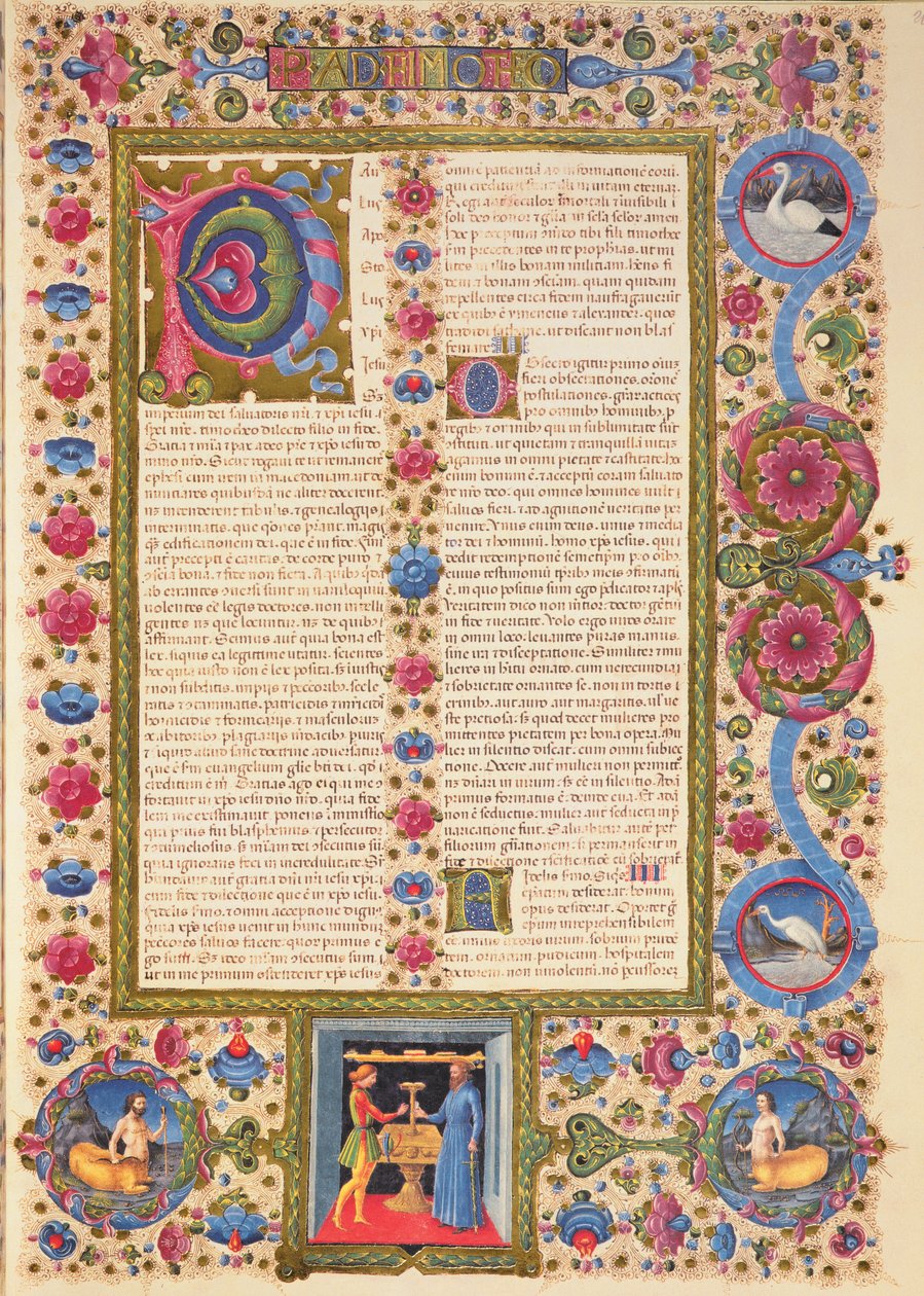 Fol.208r 聖パウロからテモテへの手紙、Borso d