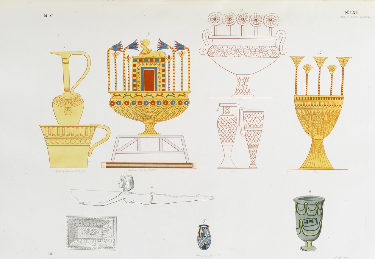 テバンの墓からの金の容器とガラスの瓶 作： イタリア語学校