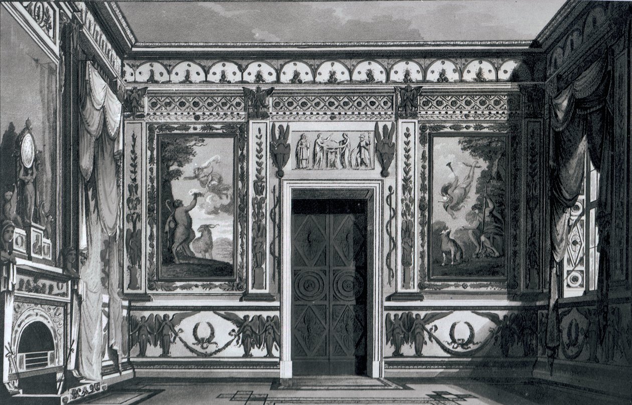 1810年のガエターノランディの建築装飾による大規模なギリシャ風サロン 作： イタリア語学校