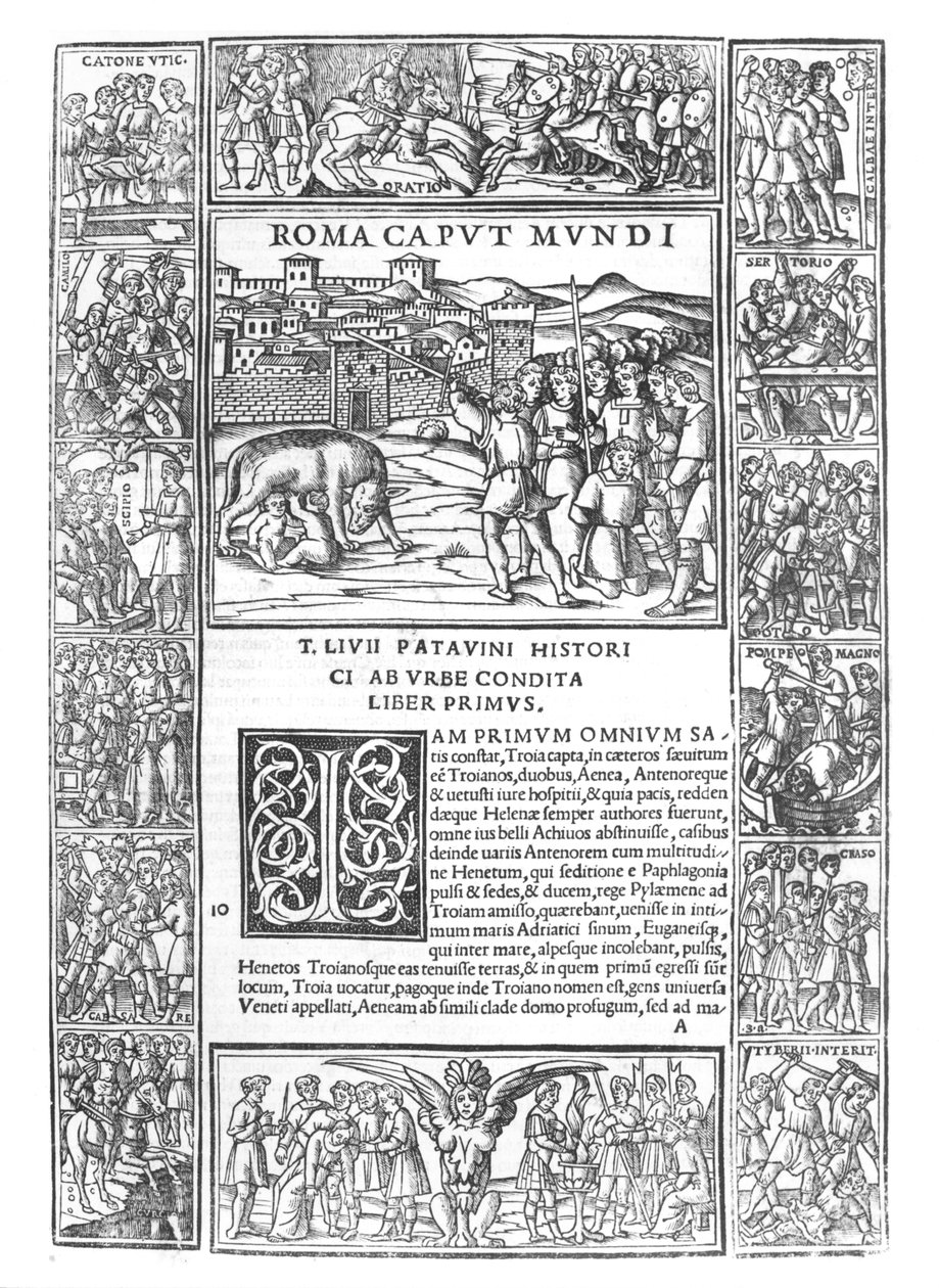 Livys History of Rome、fol。 1ローマキャプットムンディ、ヴェニスで出版された版、1520 作： イタリア語学校