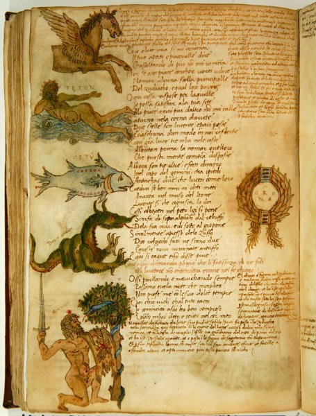 Ms Ital 483 P.4.7 f.159v 星座、Fazio degli Uberti 作「Dittamondo」より (ベラム) 作： イタリア語学校