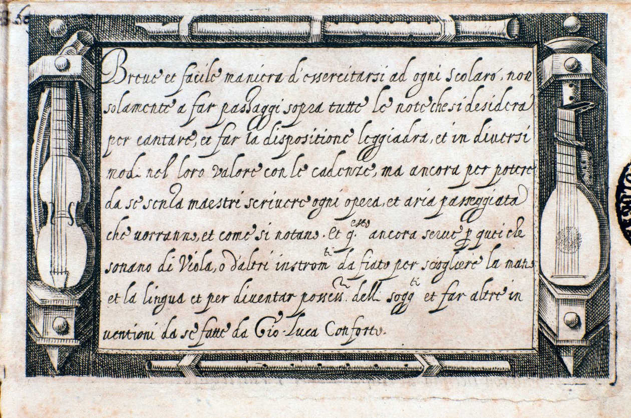 Giovanni Luca Conforti著「Breve e facile maniera di esercitarsi」から引用しています。 作： イタリア語学校
