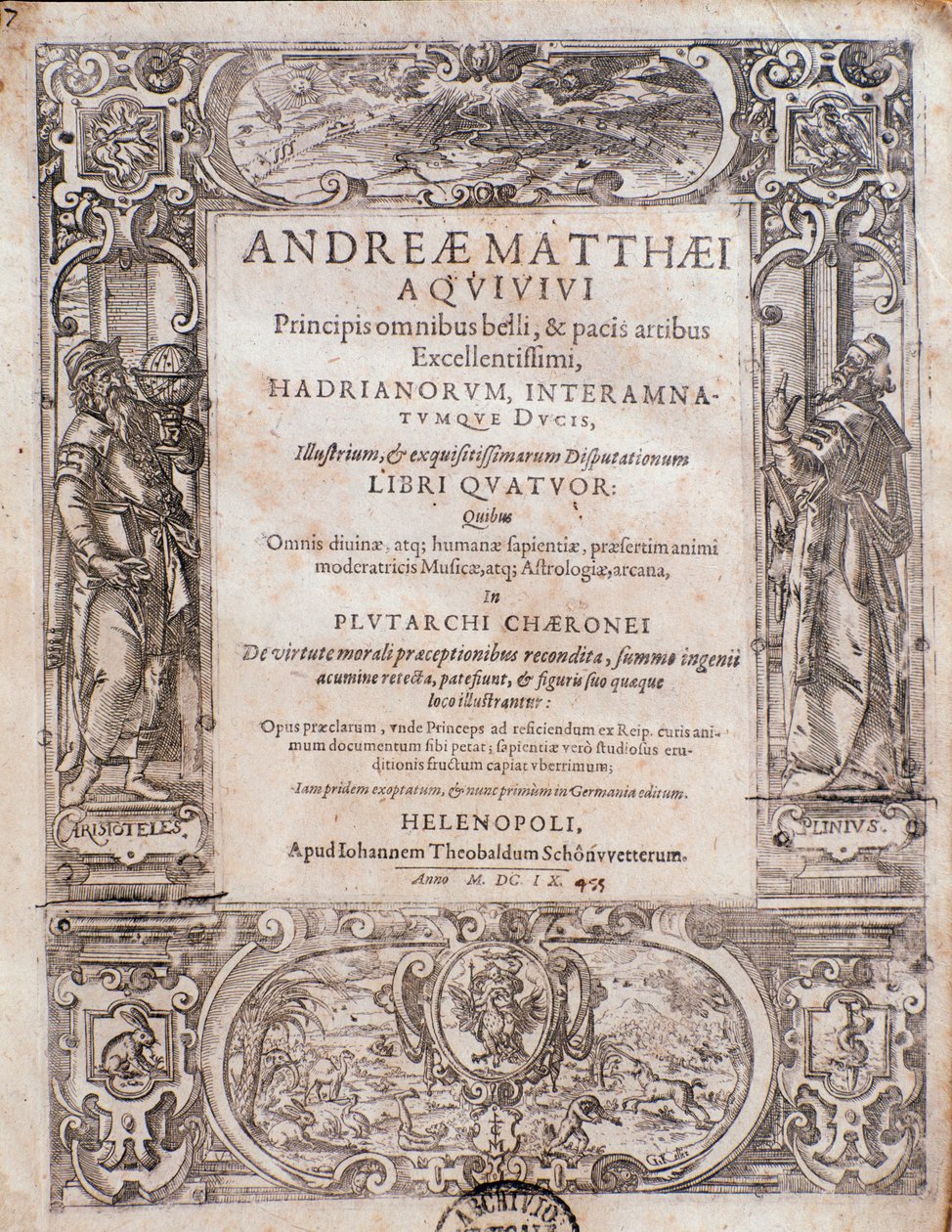 Andrea Matteo Acquaviva著「Principi omnibus belli」から引用しています。 作： イタリア語学校