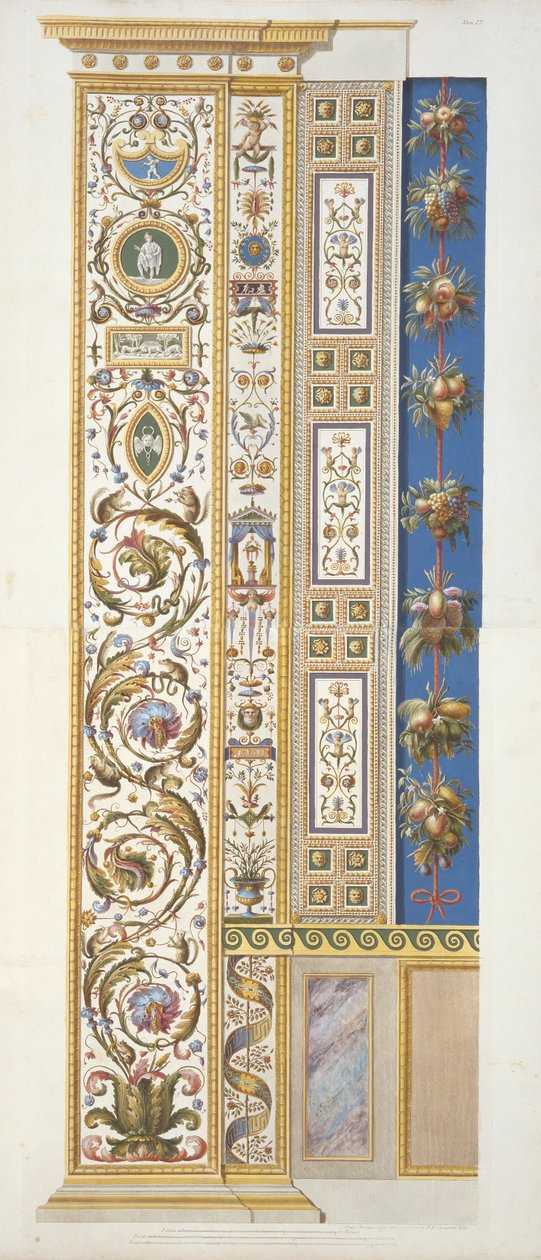 バチカンのラファエルロッジアのパネル、バチカンのラファエレのデッレロギー、ジョバンニオッタヴィアーニ（c.1735-1808）によって彫刻されたパネル、c.1772-77（手書きの彫刻）を公開 作： イタリア語学校