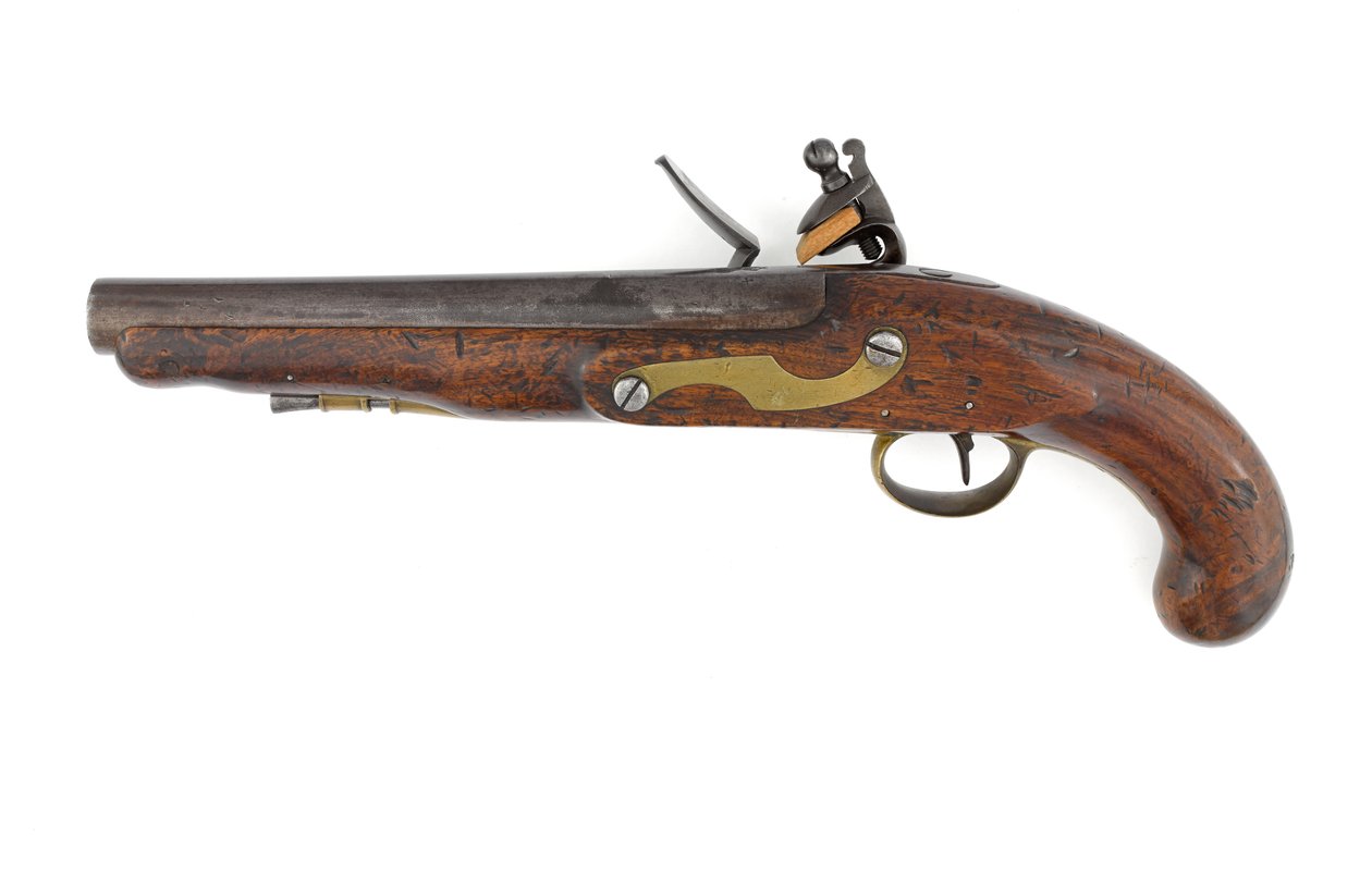 重いドラグーン用のパターン1796火縄銃、ラムロッドパイプとオードナンス・パターン・ロックのバリエーション、1800年頃（pistol, flintlock, pattern 1796 heavy dragoon 作： イタリア語学校