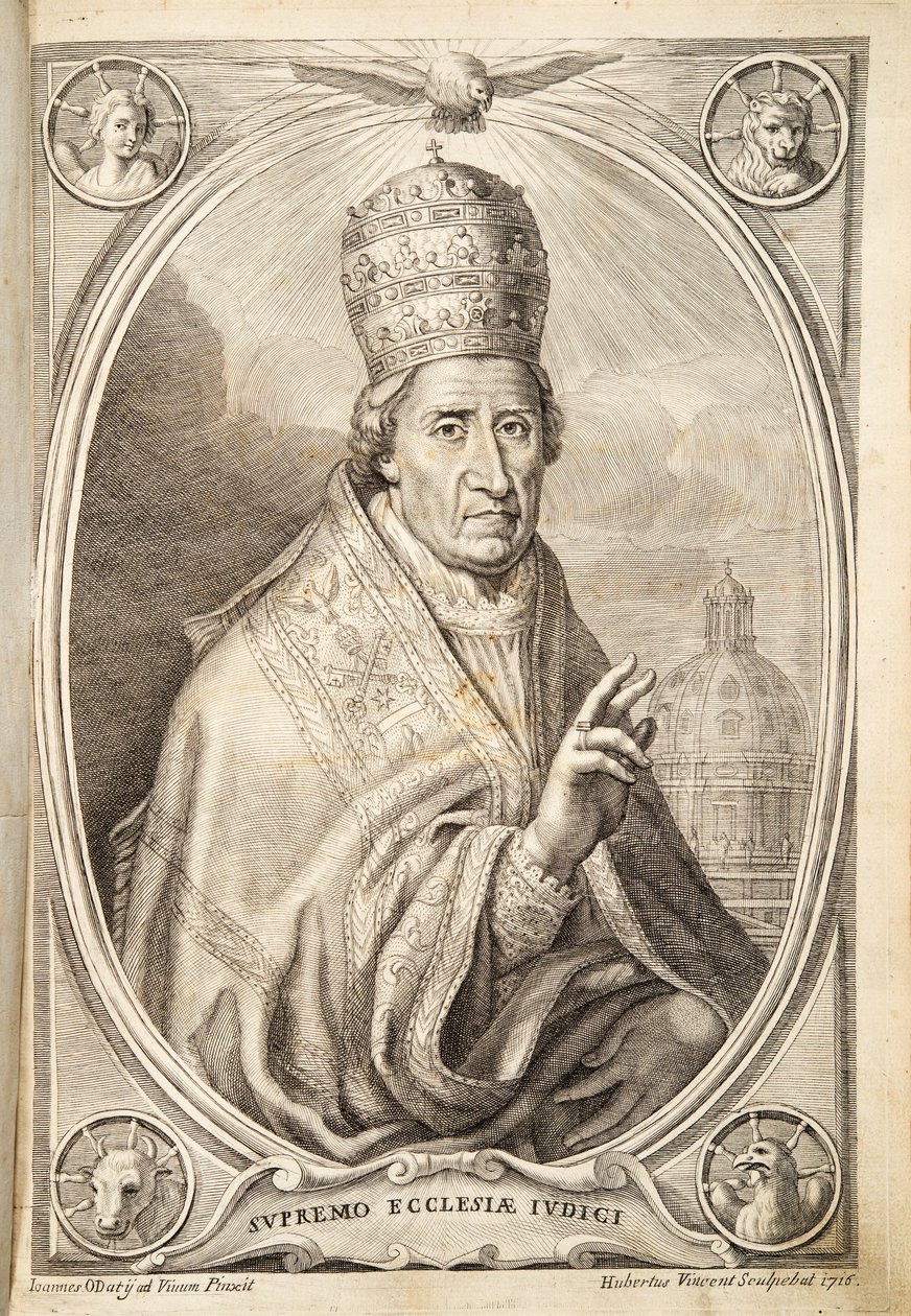 Pope Clement XI, pub.1717年（彫版 作： イタリア語学校