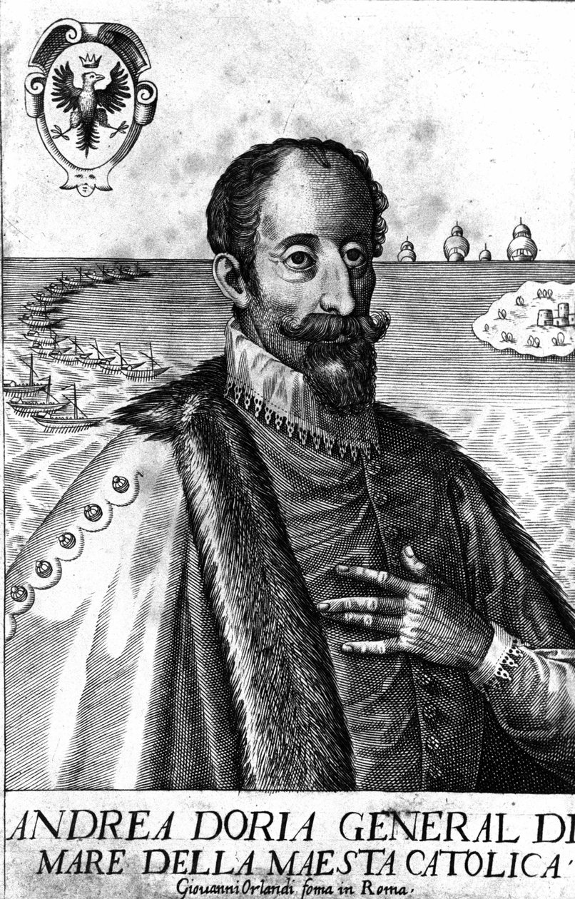 イタリアの戦争屋、アンドレア・ドーリア（1466-1560）の肖像。 作： イタリア語学校