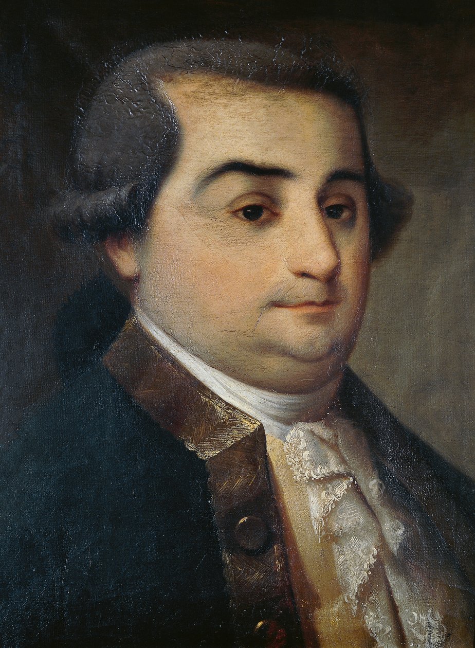 イタリアの法学者、哲学者、政治家であるチェーザレ・ベッカリーア（1738-1794）の肖像（ロンバードの無名の画家による絵画 作： イタリア語学校