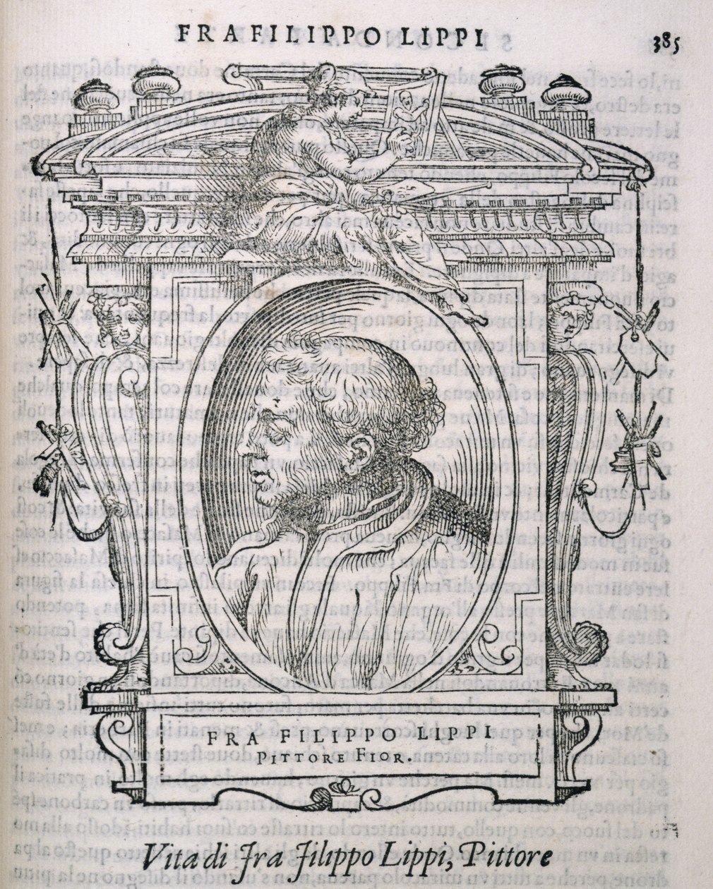 Vasaris Lives of the ArtistsのFra Filippo Lippi（c.1406-69）の肖像、初版1550 作： イタリア語学校