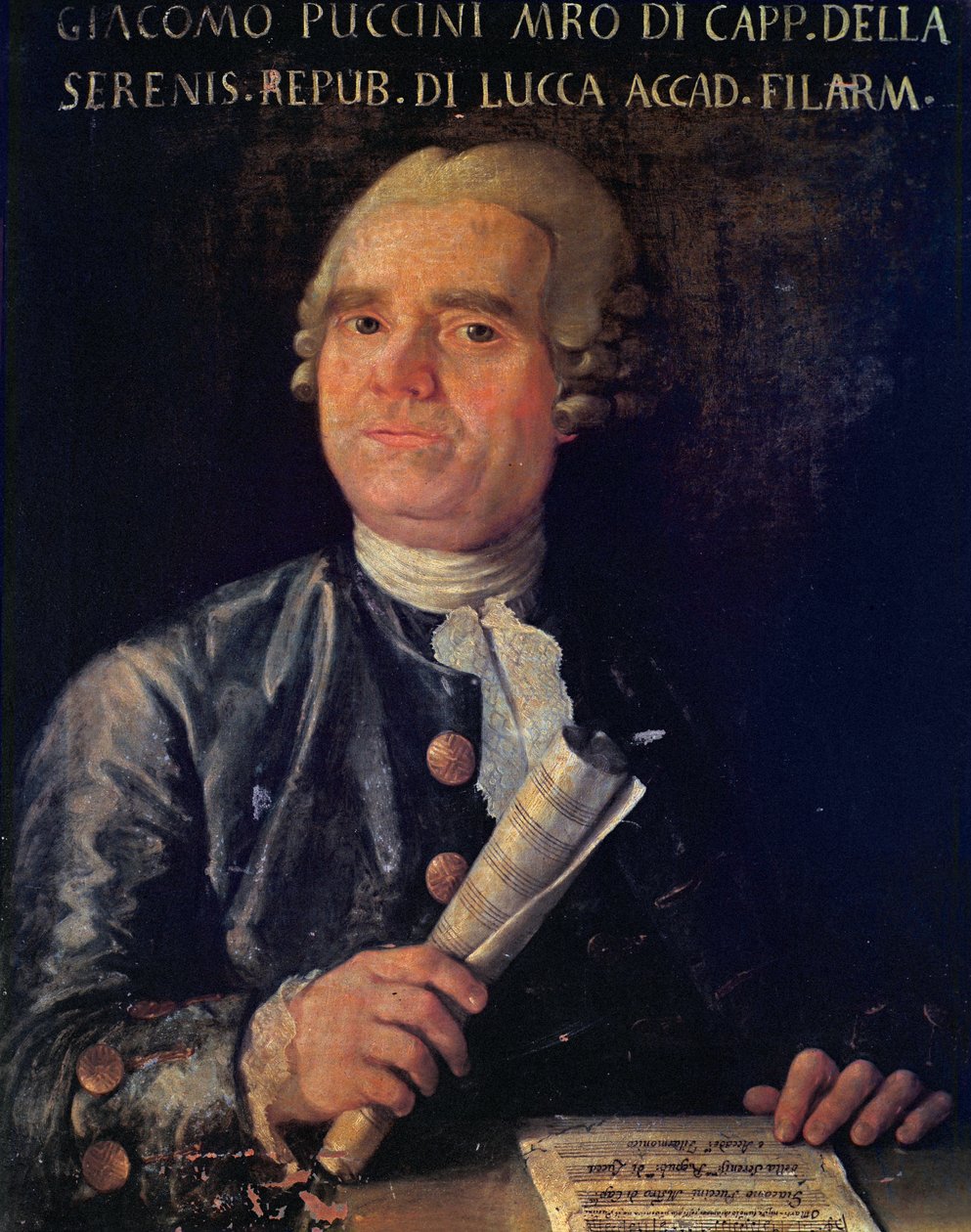 ジャコモ・プッチーニの肖像 (1712-1781) (キャンバスに油彩) 作： イタリア語学校
