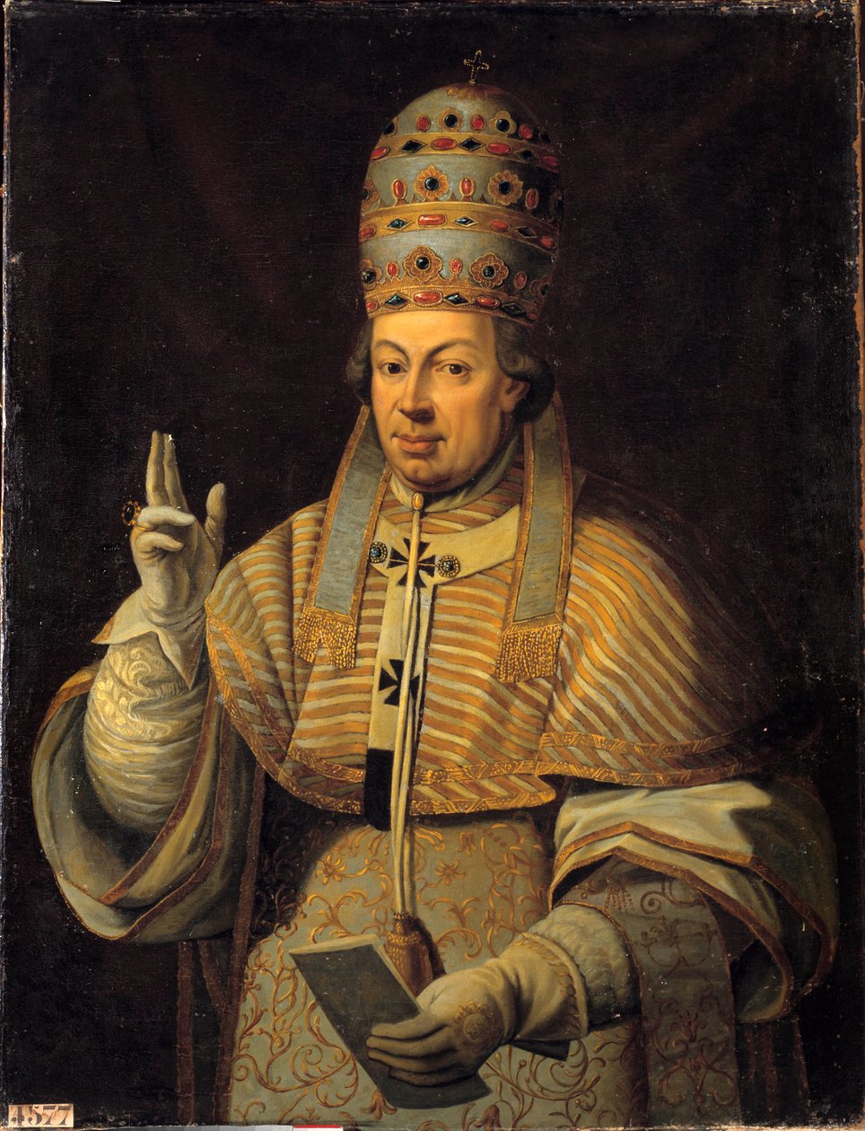 教皇ピオ（PioまたはPius）6世（1717～1799年）の肖像。匿名のイタリア絵画 作： イタリア語学校