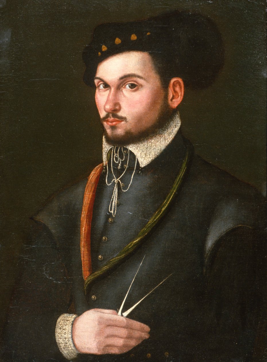 コースを突き刺すための仕切りを備えた航海士の肖像、c.1560 作： イタリア語学校